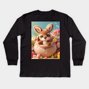 Discover Adorable Baby Cartoon Designs for Your Little Ones - Cute, Tender, and Playful Infant Illustrations! Kids Long Sleeve T-Shirt